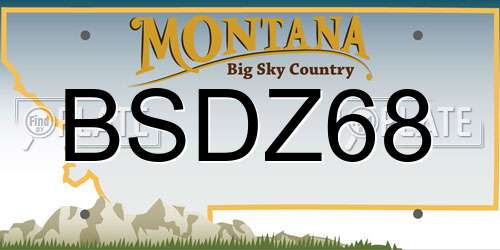 BSDZ68 Montana License Plate