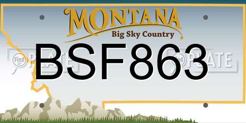 BSF863 Montana License Plate