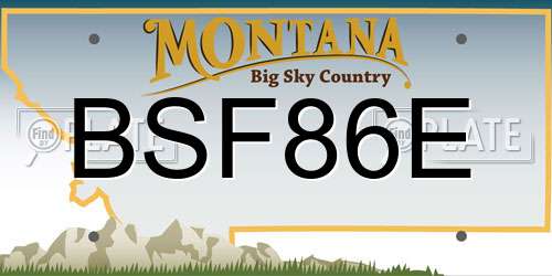 BSF86E Montana License Plate