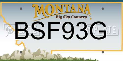BSF93G Montana License Plate