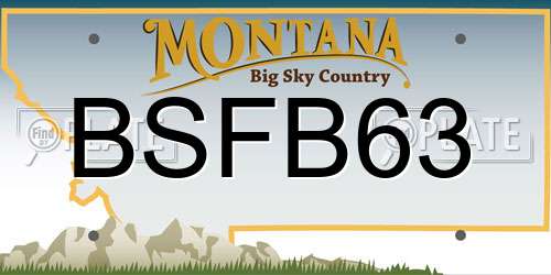 BSFB63 Montana License Plate