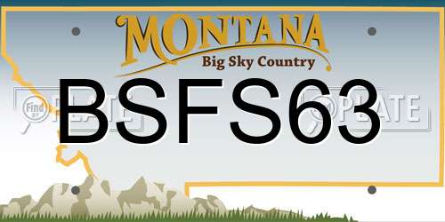 BSFS63 Montana License Plate