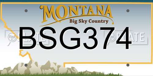 BSG374 Montana License Plate