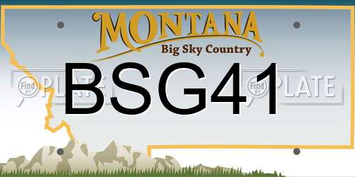 BSG41 Montana License Plate