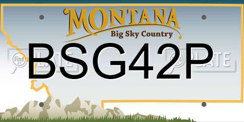 BSG42P Montana License Plate