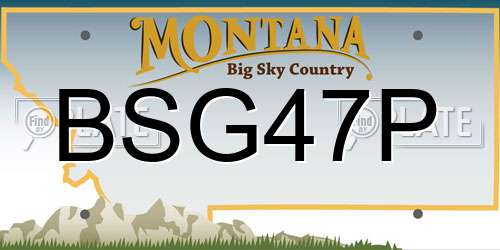 BSG47P Montana License Plate