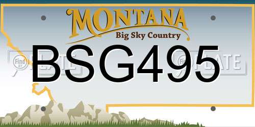 BSG495 Montana License Plate