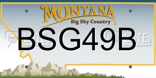 BSG49B Montana License Plate