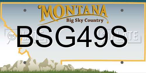 BSG49S Montana License Plate