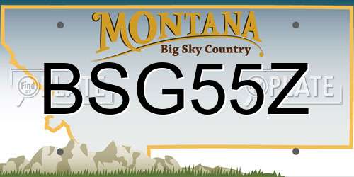 BSG55Z Montana License Plate