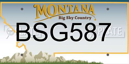 BSG587 Montana License Plate