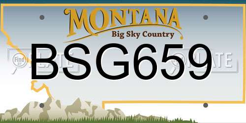 BSG659 Montana License Plate