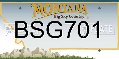 BSG701 Montana License Plate