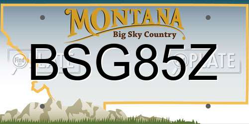 BSG85Z Montana License Plate