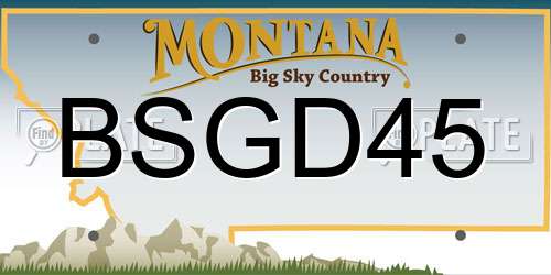 BSGD45 Montana License Plate