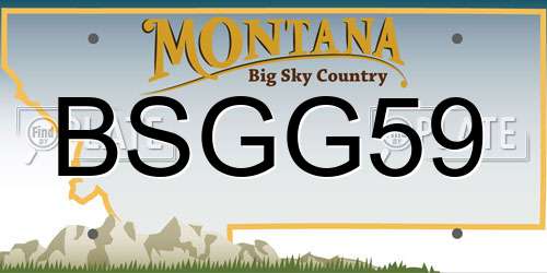 BSGG59 Montana License Plate