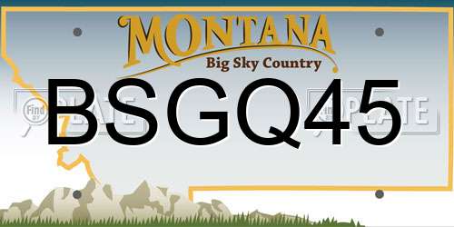 BSGQ45 Montana License Plate