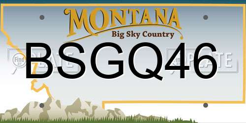 BSGQ46 Montana License Plate