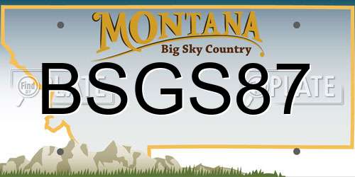 BSGS87 Montana License Plate