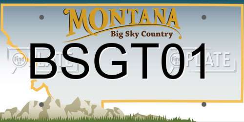 BSGT01 Montana License Plate