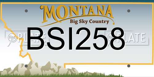 BSI258 Montana License Plate