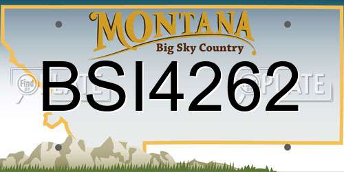BSI4262 Montana License Plate