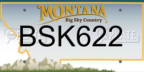 BSK622 Montana License Plate