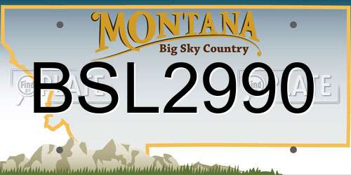 BSL2990 Montana License Plate