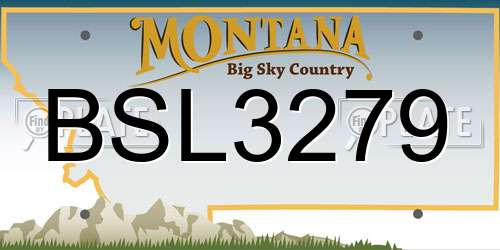 BSL3279 Montana License Plate