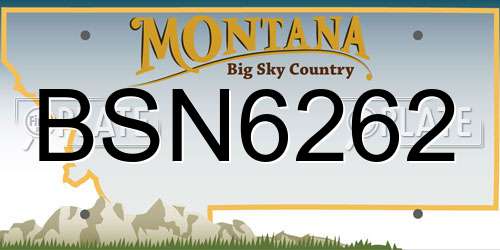BSN6262 Montana License Plate