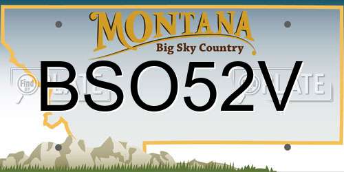 BSO52V Montana License Plate