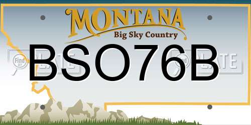 BSO76B Montana License Plate