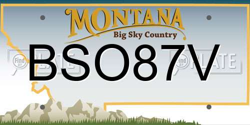 BSO87V Montana License Plate