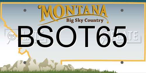 BSOT65 Montana License Plate