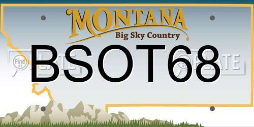 BSOT68 Montana License Plate