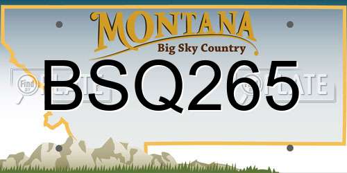BSQ265 Montana License Plate