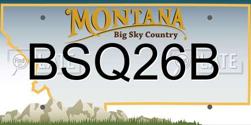 BSQ26B Montana License Plate