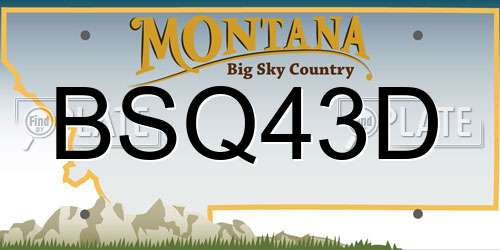 BSQ43D Montana License Plate