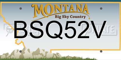 BSQ52V Montana License Plate