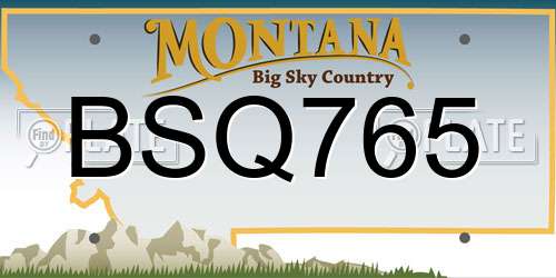BSQ765 Montana License Plate