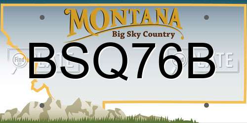 BSQ76B Montana License Plate