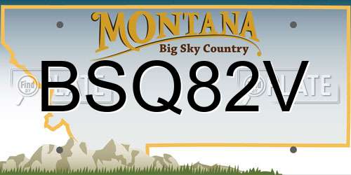 BSQ82V Montana License Plate
