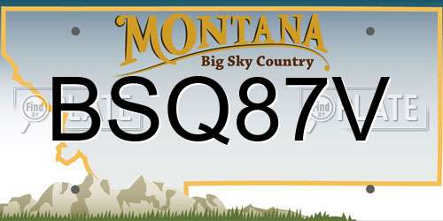 BSQ87V Montana License Plate