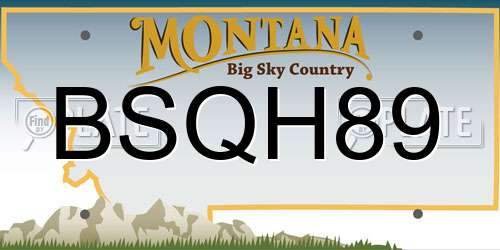 BSQH89 Montana License Plate