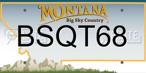 BSQT68 Montana License Plate