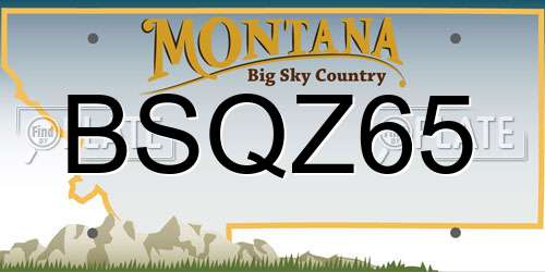 BSQZ65 Montana License Plate