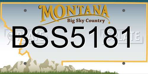 BSS5181 Montana License Plate