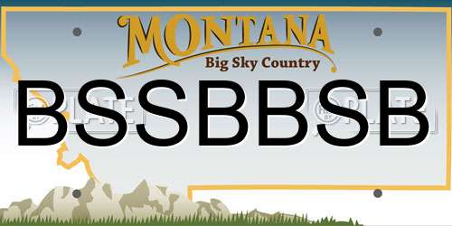 BSSBBSB Montana License Plate