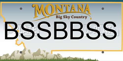 BSSBBSS Montana License Plate