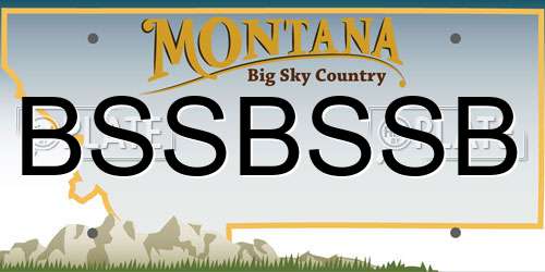 BSSBSSB Montana License Plate